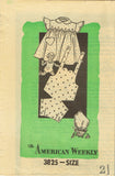 1950s Vintage American Weekly Sewing Pattern 3825 Baby Dress & Romper Size 2