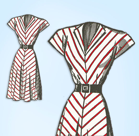 1940s Vintage Mail Order Sewing Pattern 3863 Uncut Misses Bias Cut Dress 34 B