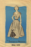 1950s Vintage American Weekly Sewing Pattern 3866 Uncut Misses Easy Dress Sz 30B