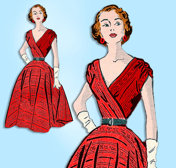 1950s Vintage American Weekly Sewing Pattern 3866 Uncut Misses Easy Dress Sz 30B