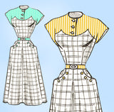 1950s Vintage American Weekly Sewing Pattern 3868 Cute Misses Day Dress Sz 30 B