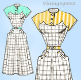 1950s Vintage American Weekly Sewing Pattern 3868 Cute Misses Day Dress Sz 30 B