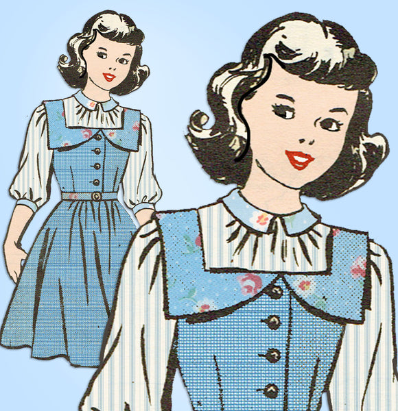1940s Vintage Mail Order Sewing Pattern 3869 Uncut Toddler Girls Jumper Dress Size 6 - Vintage4me2