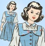 1940s Vintage Mail Order Sewing Pattern 3869 Uncut Toddler Girls Jumper Dress Size 6 - Vintage4me2