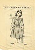 1940s Vintage Mail Order Sewing Pattern 3869 Uncut Toddler Girls Jumper Dress Size 6 - Vintage4me2