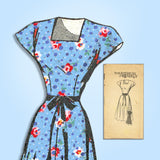 1940s Vintage American Weekly Sewing Pattern 3873 Simple Misses Dress Sz 36 Bust