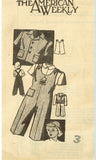 1940s Vintage Mail Order Pattern 3879 Uncut Toddlers Overalls Jacket & Cap Sz 3
