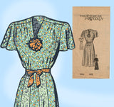 Mail Order 3884: 1940s Plus Size Womens Dress 52 Bust Vintage Sewing Pattern