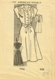American Weekly 3906: 1950s Plus Size Dress Sz 40 Bust Vintage Sewing Pattern - Vintage4me2