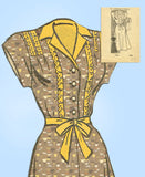 American Weekly 3906: 1950s Plus Size Dress Sz 40 Bust Vintage Sewing Pattern - Vintage4me2