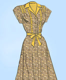 American Weekly 3906: 1950s Plus Size Dress Sz 40 Bust Vintage Sewing Pattern - Vintage4me2