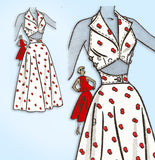 1950s Vintage Mail Order Sewing Pattern 3917 Gorgeous Wrap Around Sun Dress 32 B