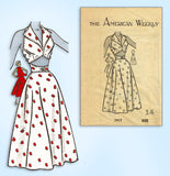 1950s Vintage Mail Order Sewing Pattern 3917 Gorgeous Wrap Around Sun Dress 32 B
