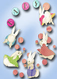 1930s Vintage Betty Burton Embroidery Transfer 13 Uncut Bunny Crib Quilt Motifs
