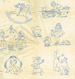 1930s Betty Burton Hot Iron Embroidery Transfer 1944 Uncut Darlin Nursery Motifs - Vintage4me2