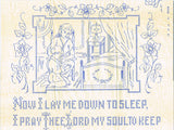 1920s Burton Now I Lay Me Nursery Prayer Pillow Uncut Embroidery Transfer 1953