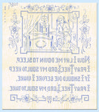 1920s Burton Now I Lay Me Nursery Prayer Pillow Uncut Embroidery Transfer 1953