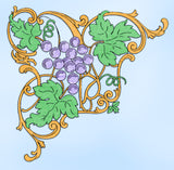 1930s Betty Burton Grape Motifs for Pillowcases Uncut Embroidery Transfer 1963