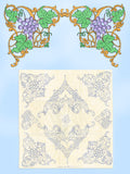 1930s Betty Burton Grape Motifs for Pillowcases Uncut Embroidery Transfer 1963
