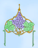 1930s Betty Burton Grape Motifs for Pillowcases Uncut Embroidery Transfer 1964