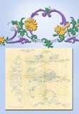 1920s Betty Burton Art Nouveau Floral Pillowcases Uncut Embroidery Transfer 2004 - Vintage4me2