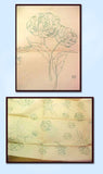 1940s Vintage Betty Burton Embriodery Transfer "B" Mums for Pillowcases ORIG - Vintage4me2