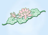 1930s Stunning Uncut Betty Burton "I" Waterlilies Hot Iron Embroidery Transfer - Vintage4me2