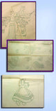 1930s VTG Betty Burton Embroidery Transfer B Uncut Dutch & Asian Lady Tea Towels
