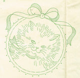 1940s Betty Burton Embroidery Uncut Transfer "E" Tiny Toddlers Kitten Motifs