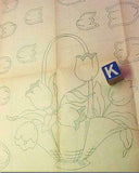 1920s VTG Betty Burton Embroidery Transfer "E" Uncut Applique Tulip Bedspread - Vintage4me2