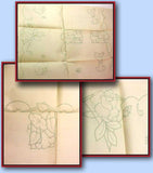 1930s Betty Burton "F" Morning Glory Pillowcases Uncut Embroidery Transfer