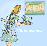 1940s Joseph Walker Embroidery Transfer 956 Uncut Housewife Tea Towel Motifs