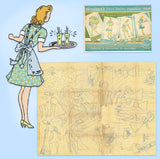 1940s Joseph Walker Embroidery Transfer 956 Uncut Housewife Tea Towel Motifs