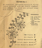 1950s Vintage Bead Easy Pattern Unused Sweater Trims Printed on Tearaway Fabric