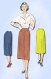 1950s Vintage Butterick Sewing Pattern 5858 Easy Misses Slender Skirt Size 26 W