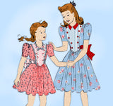 Butterick 1004: 1930s Cute Little Girls Sunday Dress Sz 12 Vintage Sewing Pattern