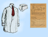Butterick 1074: 1910s Rare Men's Shirt w French Cuffs Antique Sewing Pattern