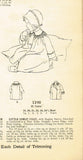 1920s Vintage Butterick Sewing Pattern 1198 Toddler Girls Smocked Coat Size 2