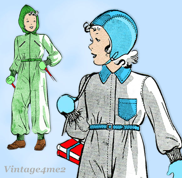 1930s Original Vintage Butterick Sewing Pattern 1221 Uncut Toddlers Snowsuit Size 4