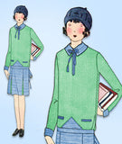 1920s Vintage Butterick Sewing Pattern 1259 Uncut Girls Flapper Dress Sz 10 27B