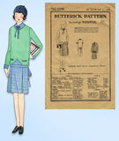 1920s Vintage Butterick Sewing Pattern 1259 Uncut Girls Flapper Dress Sz 10 27B
