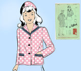 Butterick 1329: 1930s Uncut Teen Girls Coat & Hat Sz 15 Vintage Sewing Pattern