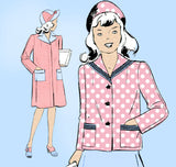 Butterick 1329: 1930s Uncut Teen Girls Coat & Hat Sz 15 Vintage Sewing Pattern