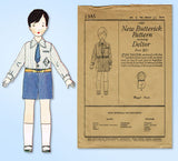 1920s Vintage Butterick Sewing Pattern 1385 Uncut Toddler Boys Suit Size 6 -Vintage4me2