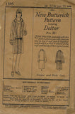 1920s Vintage Girls Flapper Coat Butterick VTG Sewing Pattern 1395 Size 12 - Vintage4me2