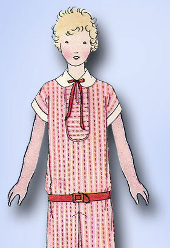 1920s Vintage Butterick Sewing Pattern 1414 Uncut Girl's Flapper Dress Size 10 - Vintage4me2