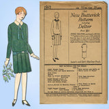 1920s VTG Butterick Sewing Pattern 1562 Uncut Little Girls Flapper Dress Sz 12