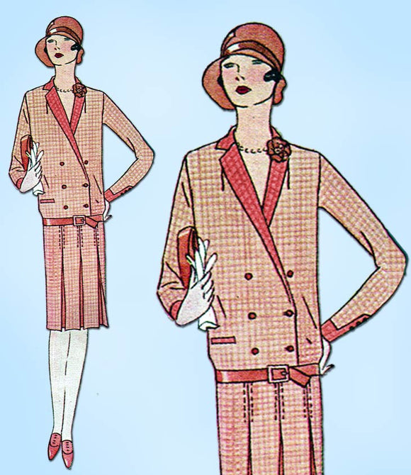 1920s Vintage Butterick Sewing Pattern 1578 Misses Flapper Dress w Flower Sz 33B - Vintage4me2