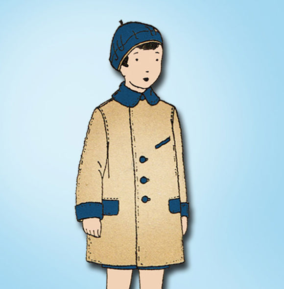 1920s Vintage Butterick Sewing Pattern 1592 Uncut Toddler Boys Over Coat Size 6 - Vintage4me2