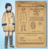 1920s Vintage Butterick Sewing Pattern 1592 Uncut Baby Boys Over Coat Size 4 - Vintage4me2